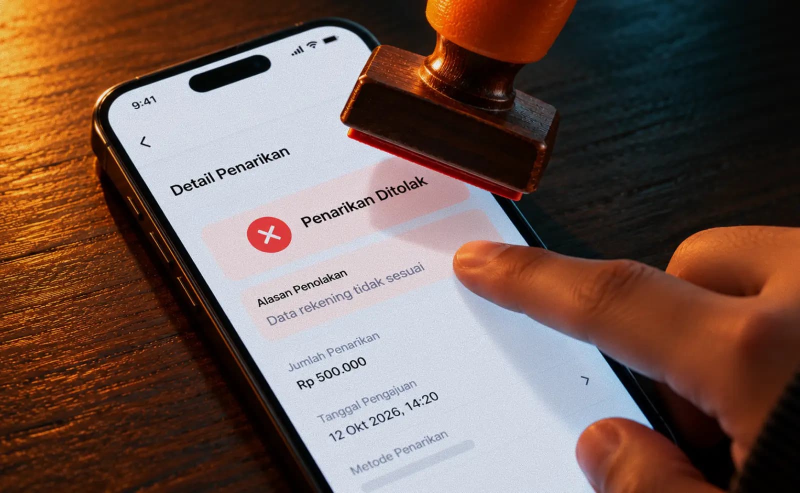 permintaaan penarikan ditolak